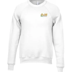 Bella+Canvas Solid Sponge Fleece Raglan Crewneck - Embroidered