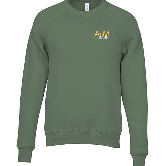 Bella+Canvas Solid Sponge Fleece Raglan Crewneck - Embroidered