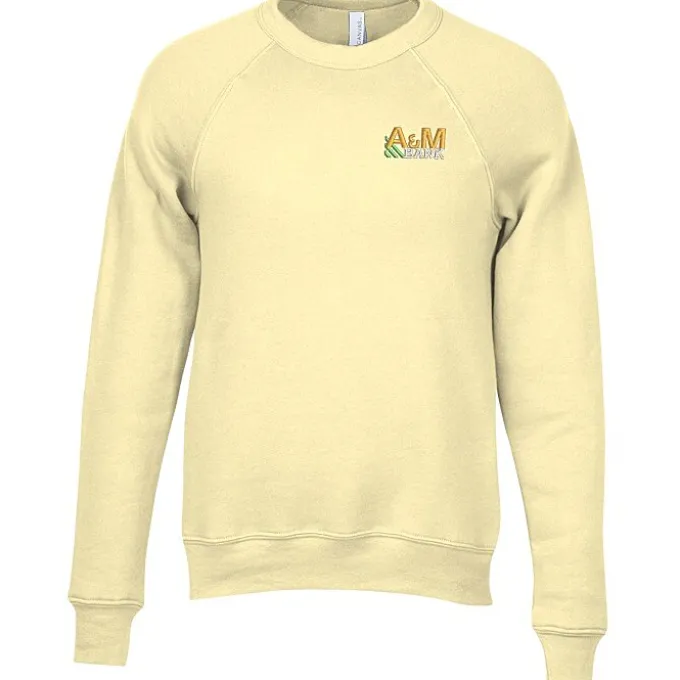Bella+Canvas Solid Sponge Fleece Raglan Crewneck - Embroidered