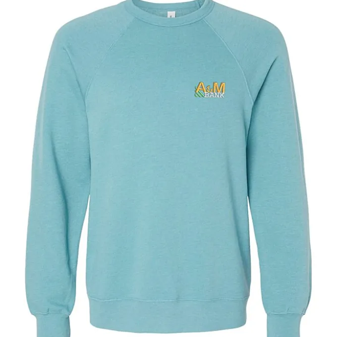 Bella+Canvas Solid Sponge Fleece Raglan Crewneck - Embroidered