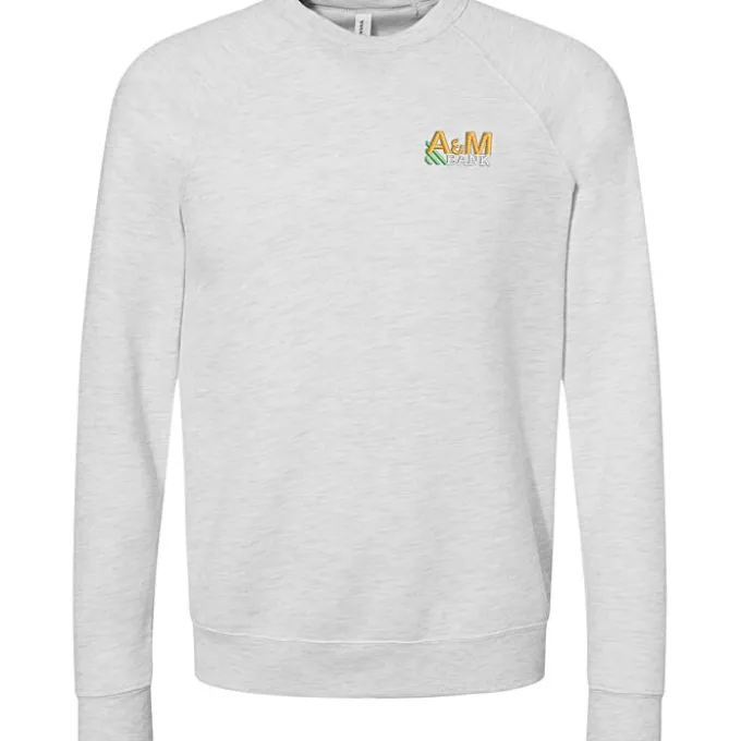 Bella+Canvas Solid Sponge Fleece Raglan Crewneck - Embroidered