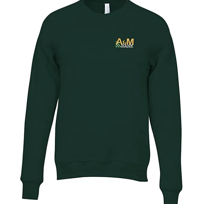 Bella+Canvas Solid Sponge Fleece Raglan Crewneck - Embroidered