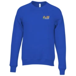 Bella+Canvas Solid Sponge Fleece Raglan Crewneck - Embroidered