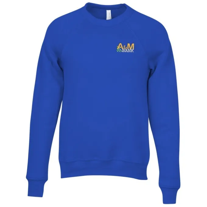 Bella+Canvas Solid Sponge Fleece Raglan Crewneck - Embroidered
