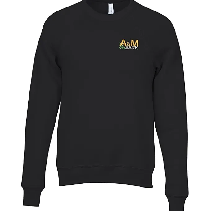Bella+Canvas Solid Sponge Fleece Raglan Crewneck - Embroidered