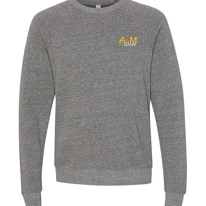 Bella+Canvas Solid Sponge Fleece Raglan Crewneck - Embroidered