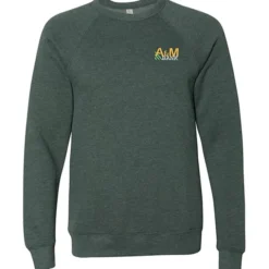 Bella+Canvas Solid Sponge Fleece Raglan Crewneck - Embroidered