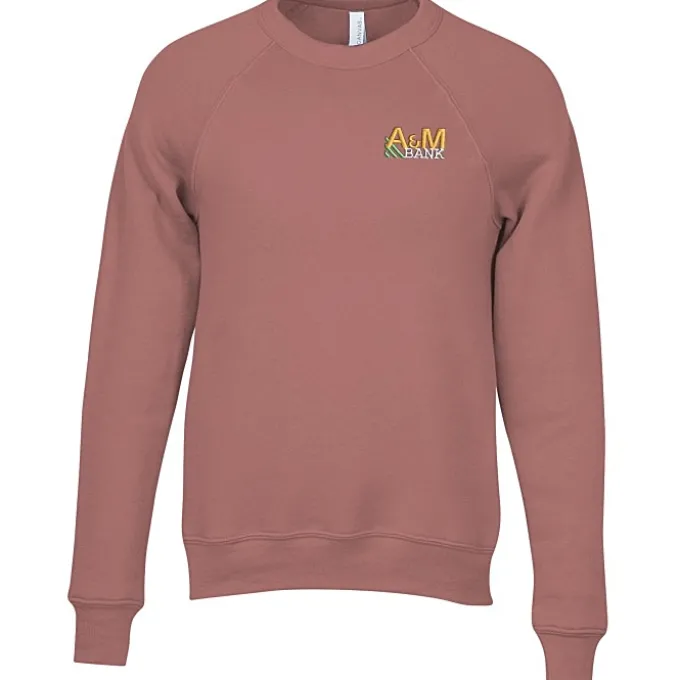 Bella+Canvas Solid Sponge Fleece Raglan Crewneck - Embroidered