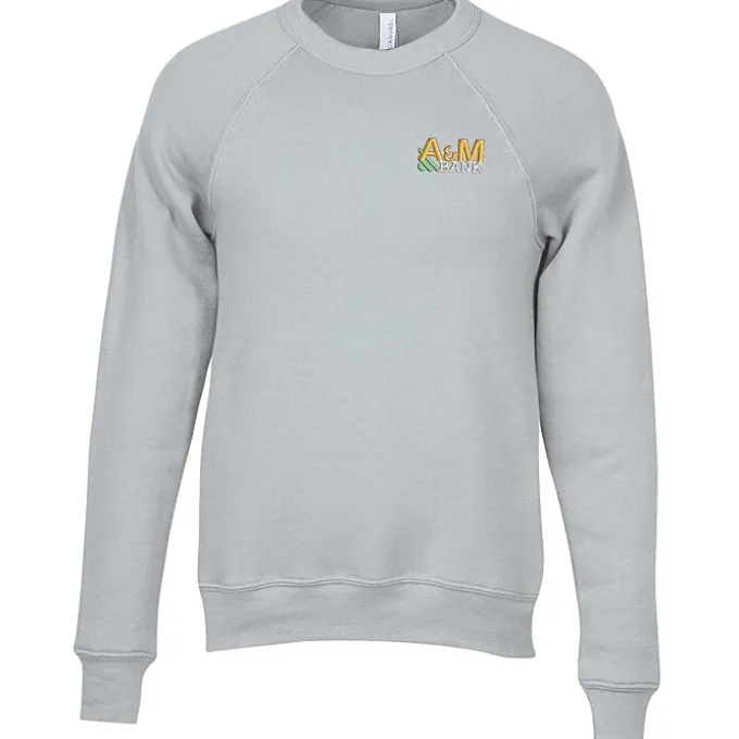 Bella+Canvas Solid Sponge Fleece Raglan Crewneck - Embroidered