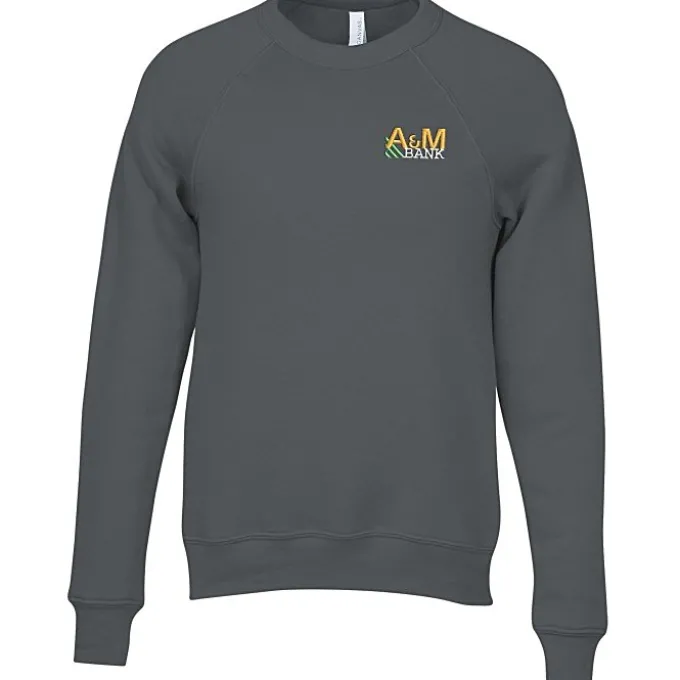 Bella+Canvas Solid Sponge Fleece Raglan Crewneck - Embroidered