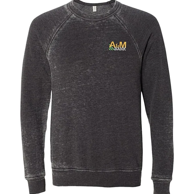 Bella+Canvas Solid Sponge Fleece Raglan Crewneck - Embroidered