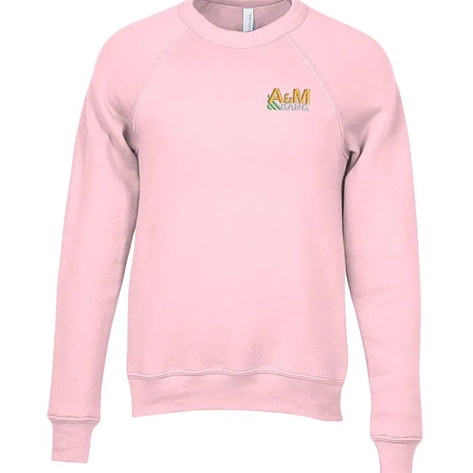 Bella+Canvas Solid Sponge Fleece Raglan Crewneck - Embroidered
