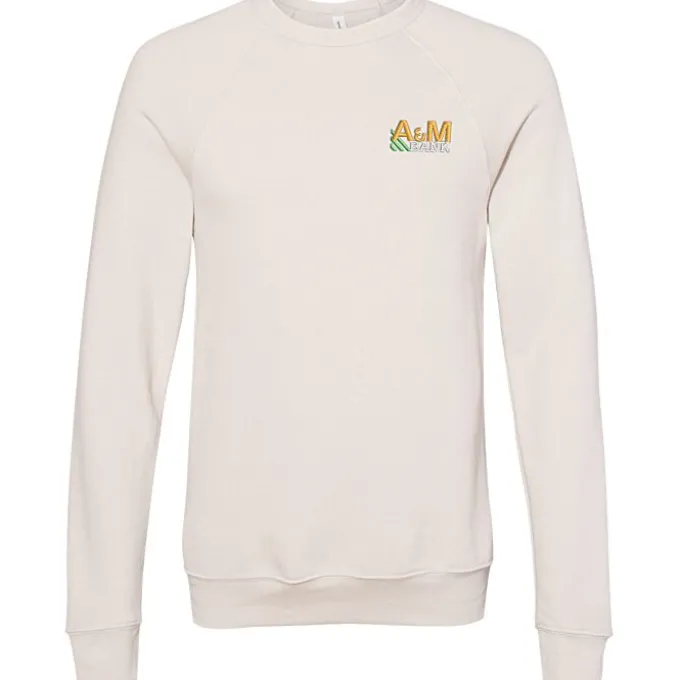 Bella+Canvas Solid Sponge Fleece Raglan Crewneck - Embroidered