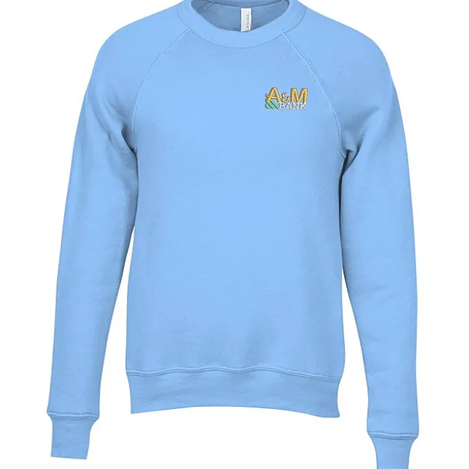 Bella+Canvas Solid Sponge Fleece Raglan Crewneck - Embroidered