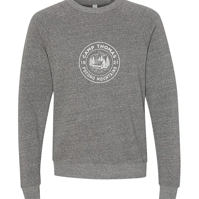 Bella+Canvas Solid Sponge Fleece Raglan Crewneck - Screen