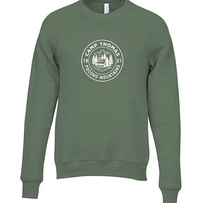 Bella+Canvas Solid Sponge Fleece Raglan Crewneck - Screen