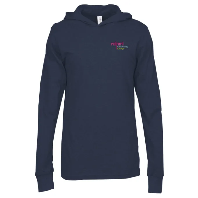 Bella+Canvas Unisex Long Sleeve Jersey Hoodie - Embroidered