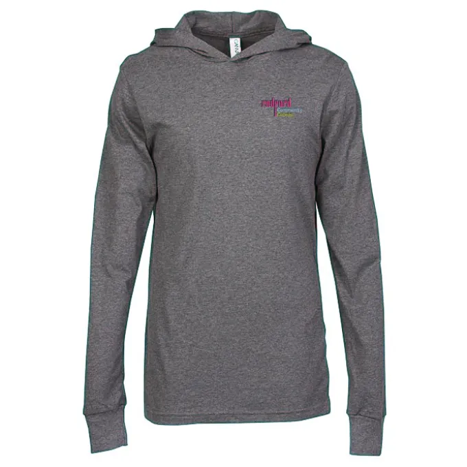 Bella+Canvas Unisex Long Sleeve Jersey Hoodie - Embroidered