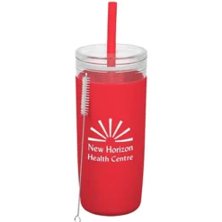 Bermuda Silicone Tumbler with Straw and Brush - 32 oz.