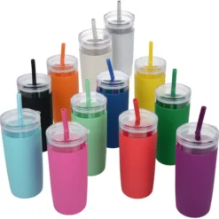 Bermuda Silicone Tumbler with Straw and Brush - 32 oz.