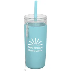 Bermuda Silicone Tumbler with Straw and Brush - 32 oz.