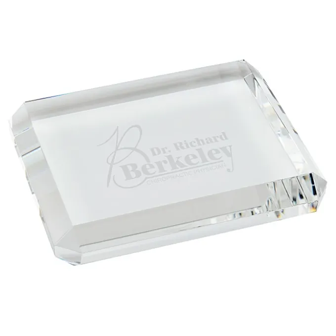Beveled Crystal Paperweight - Rectangle