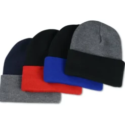 Big Cuff Knit Cap - Two Tone - 24 hr