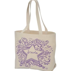 Birdie 10-ounce Cotton Gusseted Tote - 13 1/2 inches x 17 3/4 inches
