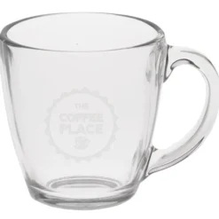 Bistro Glass Mug - 16 oz - Deep Etch