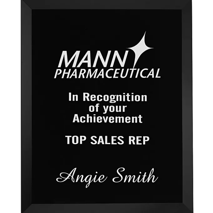 Black Glass Wall Plaque - 10 inches