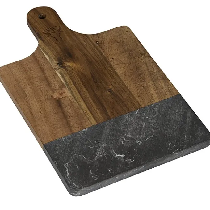 Black Marble and Wood Cutting Board - 24 hr