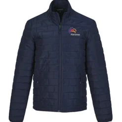 Block Patterned Puffer Jacket - Men's
