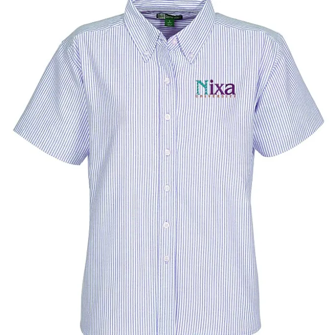 Blue Generation Short Sleeve Oxford - Ladies' - Stripes