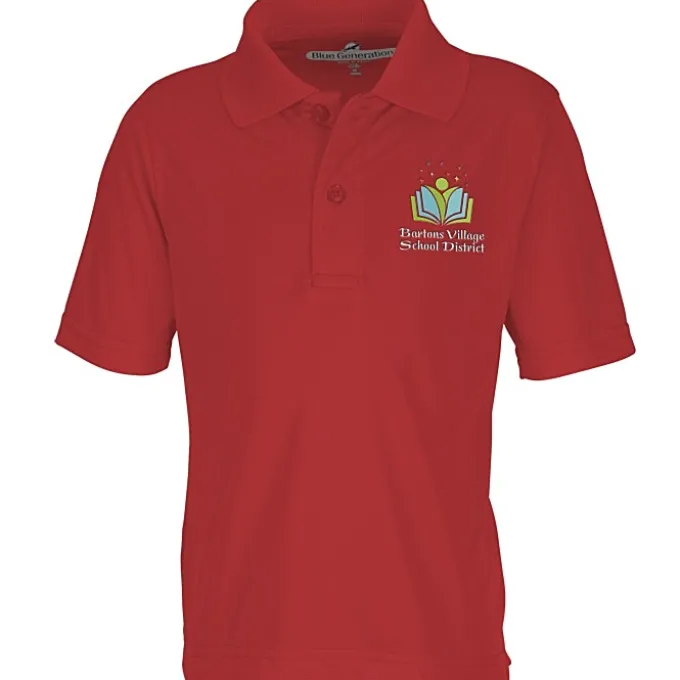 BLU-X-DRI Stain Release Performance Polo - Youth