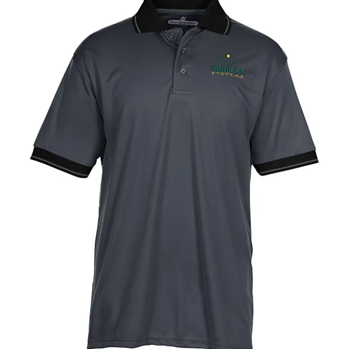 BLU-X-DRI Stain Release Performance Tipped Polo - Men's