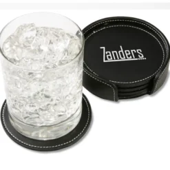 Bonded Leather Coaster Set