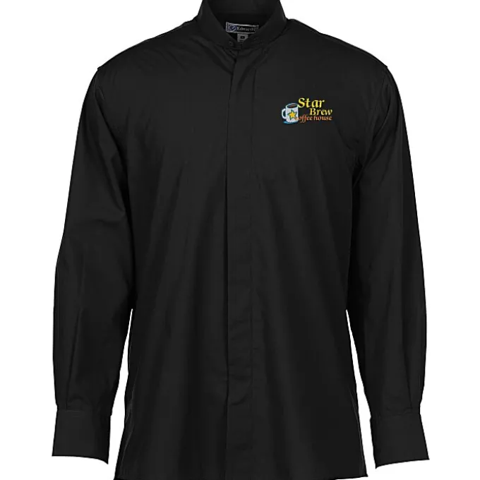 Broadcloth Banded Collar Shirt - Men's