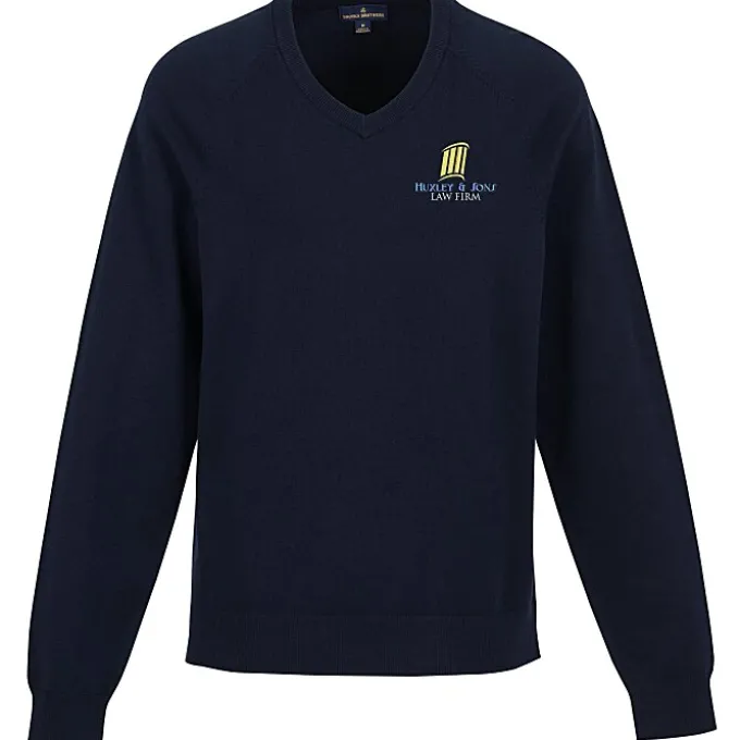 Brooks Brothers Cotton Blend V-Neck Sweater - Men's