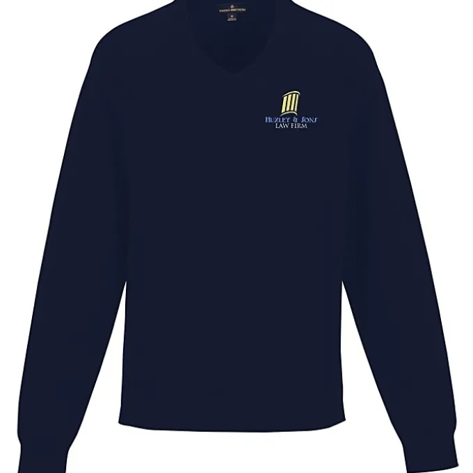 Brooks Brothers Cotton Blend V-Neck Sweater - Men's