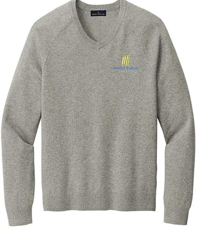 Brooks Brothers Cotton Blend V-Neck Sweater - Men's