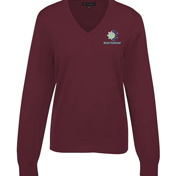 Brooks Brothers Washable Merino V-Neck Sweater - Ladies'