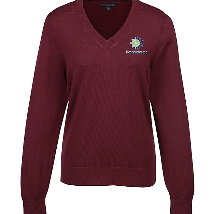 Brooks Brothers Washable Merino V-Neck Sweater - Ladies'