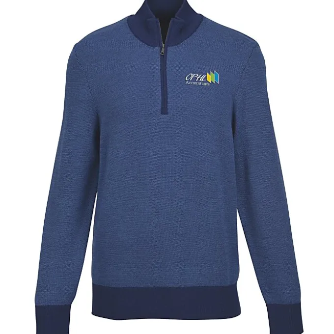 Brooks Brothers Washable Merino Birdseye 1/4-Zip Sweater