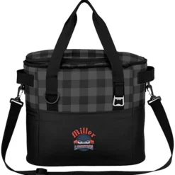 Buffalo Plaid Cooler Bag - Embroidered