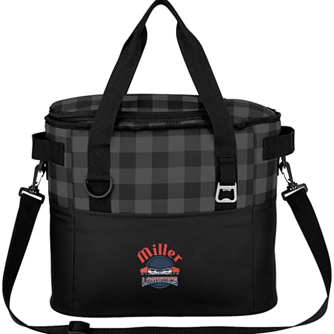 Buffalo Plaid Cooler Bag - Embroidered