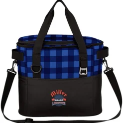 Buffalo Plaid Cooler Bag - Embroidered