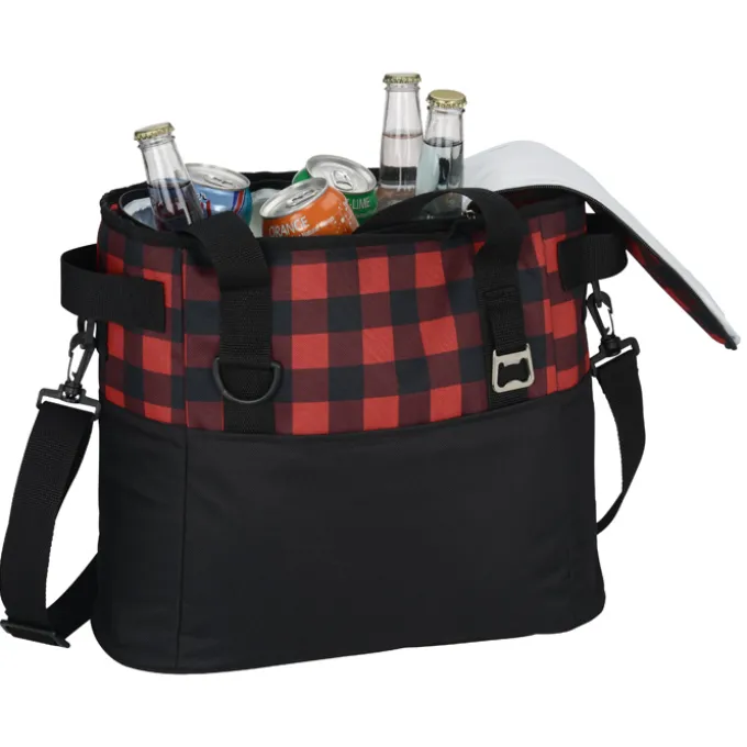 Buffalo Plaid Cooler Bag - Embroidered