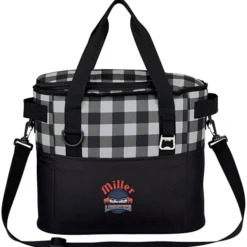 Buffalo Plaid Cooler Bag - Embroidered