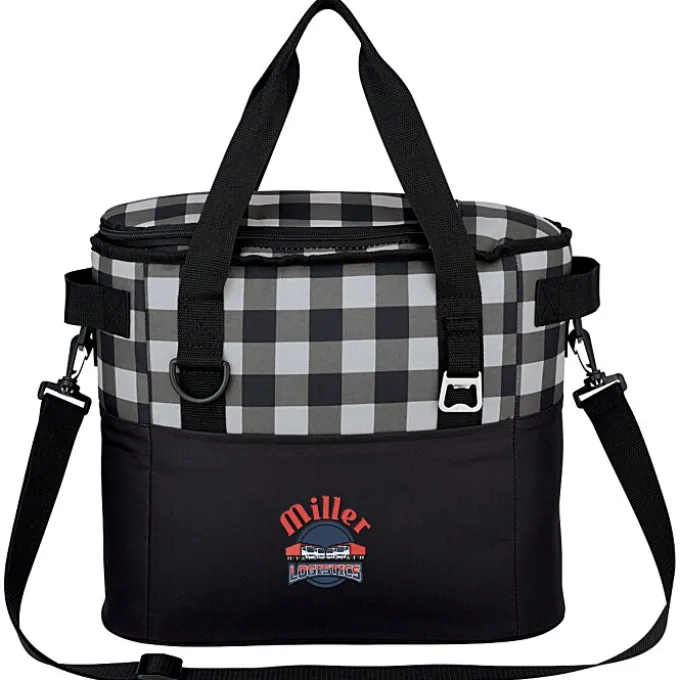 Buffalo Plaid Cooler Bag - Embroidered