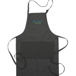 Butcher Apron with Two Patch Pockets - Pinstripe